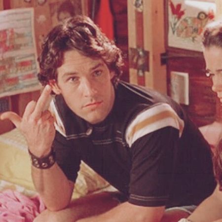 Young Paul Rudd in showing middle finger